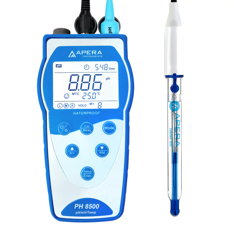 PHmetro para ácidos fuertes y ácido fluorhídrico con registrador de datos PH8500-HF