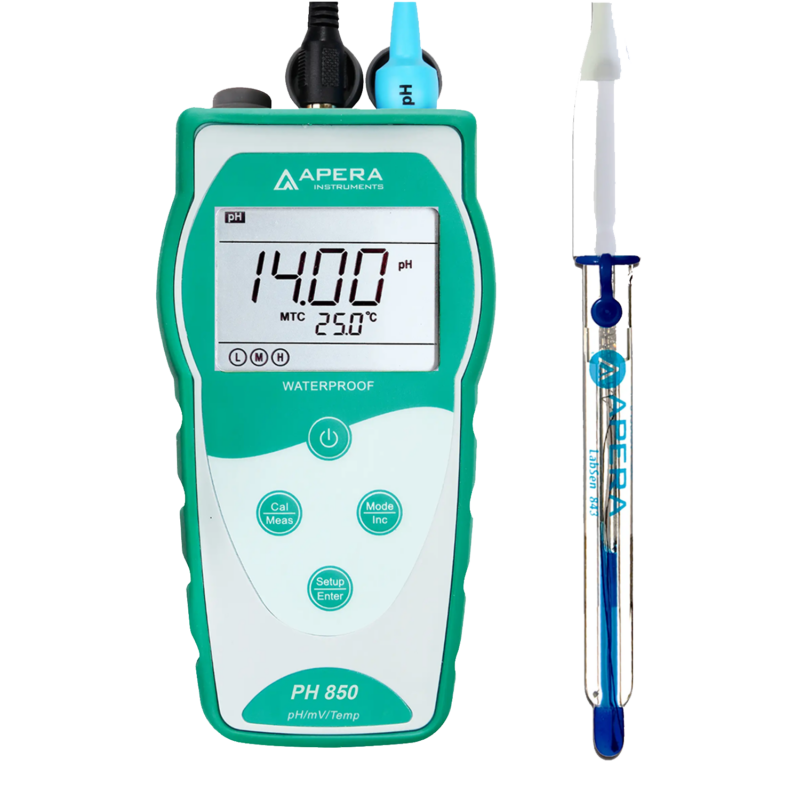 PHmetro portátil para soluciones alcalinas fuertes y/o de alta salinidad PH850-SA