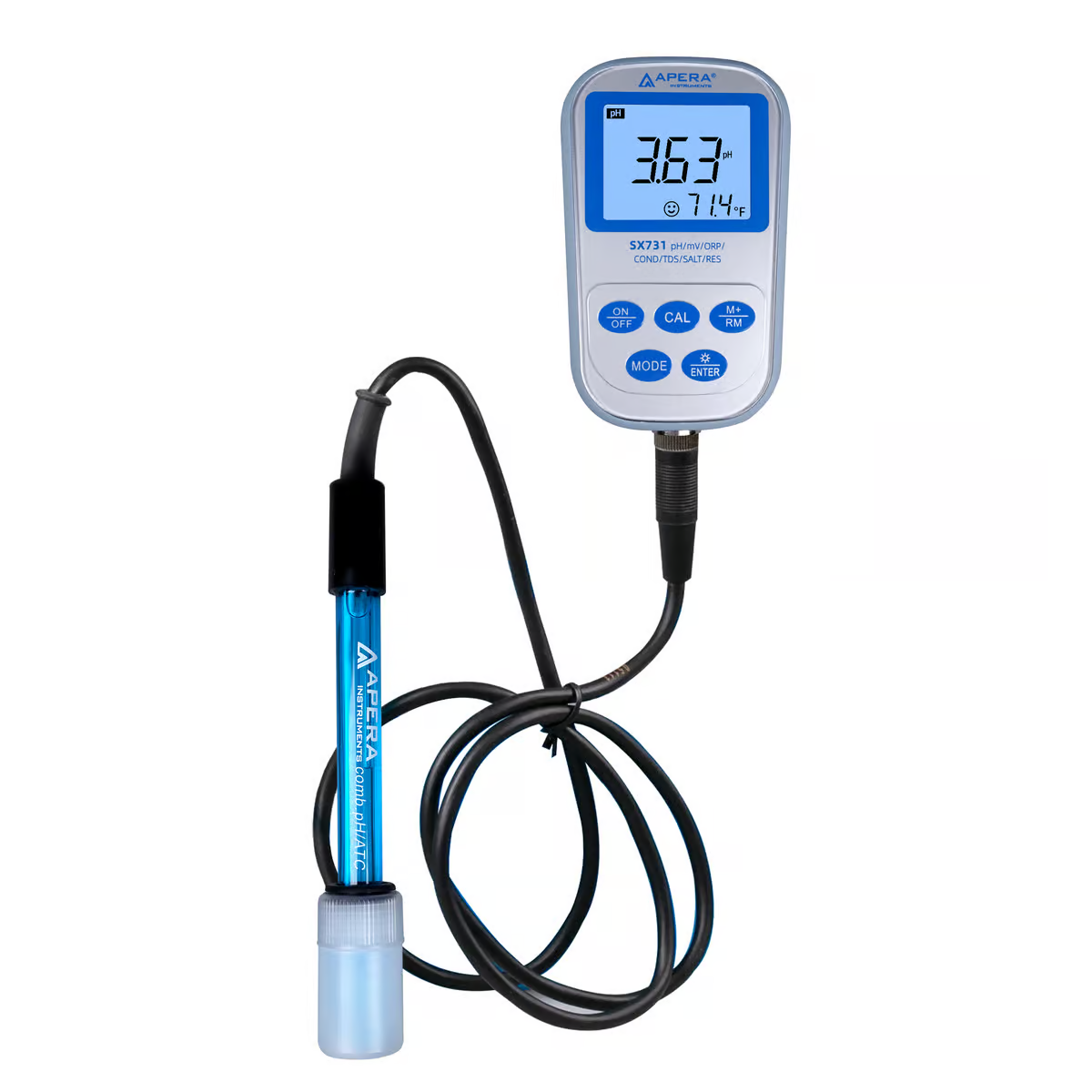 Medidor portátil de pH/ORP/Conductividad (CE)/TDS/Salinidad/Resistividad SX731 - Imagen 2
