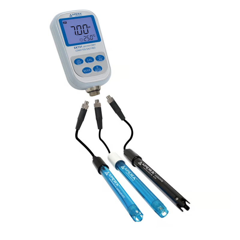 Medidor portátil de pH/ORP/Conductividad (CE)/TDS/Salinidad/Resistividad SX731