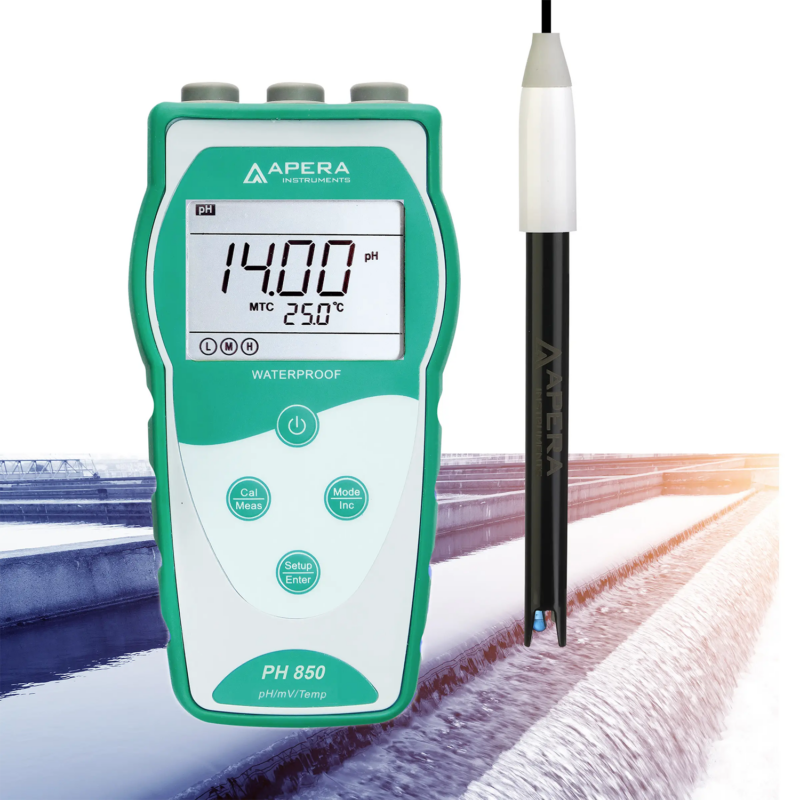 pHmetro portátil para tratamiento de aguas residuales PH850-WW