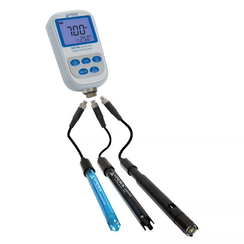 SX736 Kit de medidor portátil de pH/conductividad/OD 7 en 1