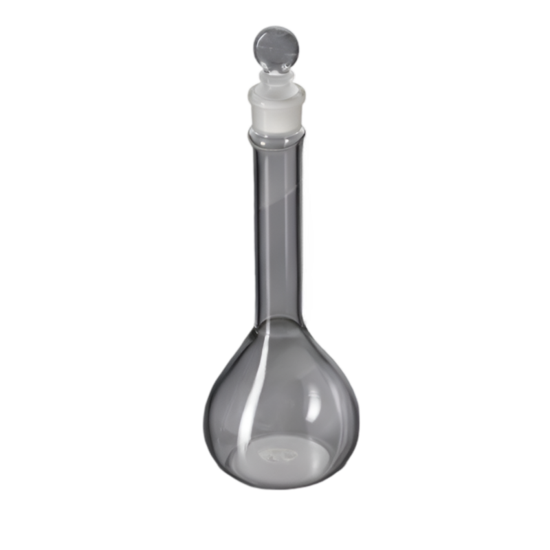 Balón volumétrico vidrio claro ASTM con tápon de vidrio 100mL