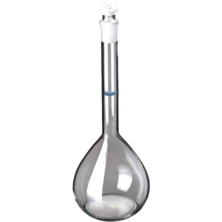 Balón volumétrico vidrio claro con tapón de vidrio 5000mL