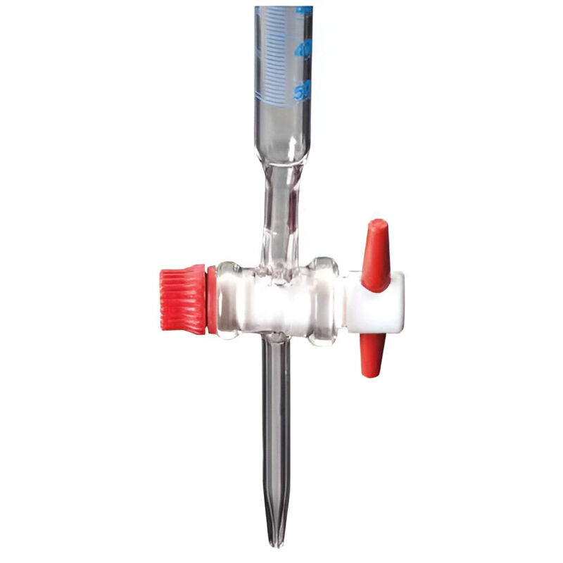 Bureta con llave recta en teflón 50mL DIN 12700
