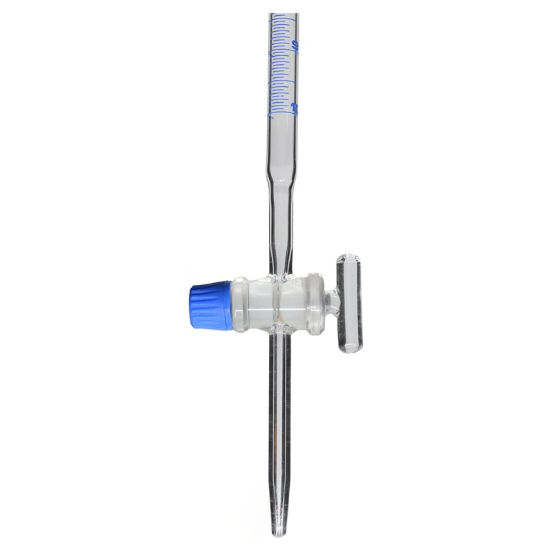 Bureta en vidrio con llave recta en vidrio 10mL