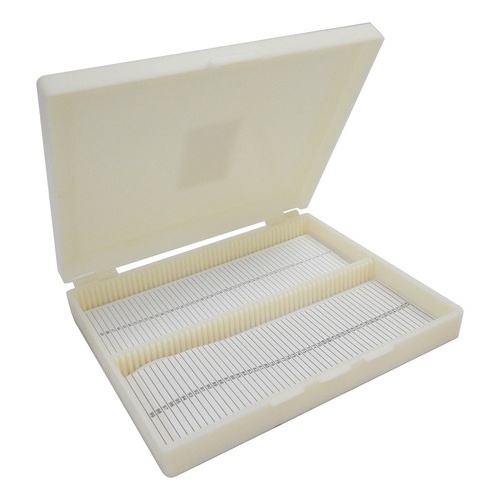 Caja plástica para almacenar(Laminas portaobjetos) 100 portaobjetos