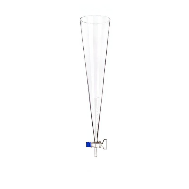 Cono imhoff para sedimentación de vidrio con llave