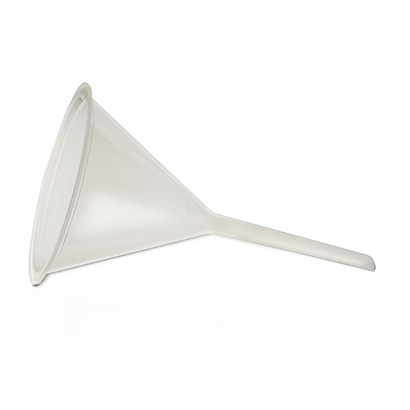 Embudo analitico plastico estriado vástago largo 60mm