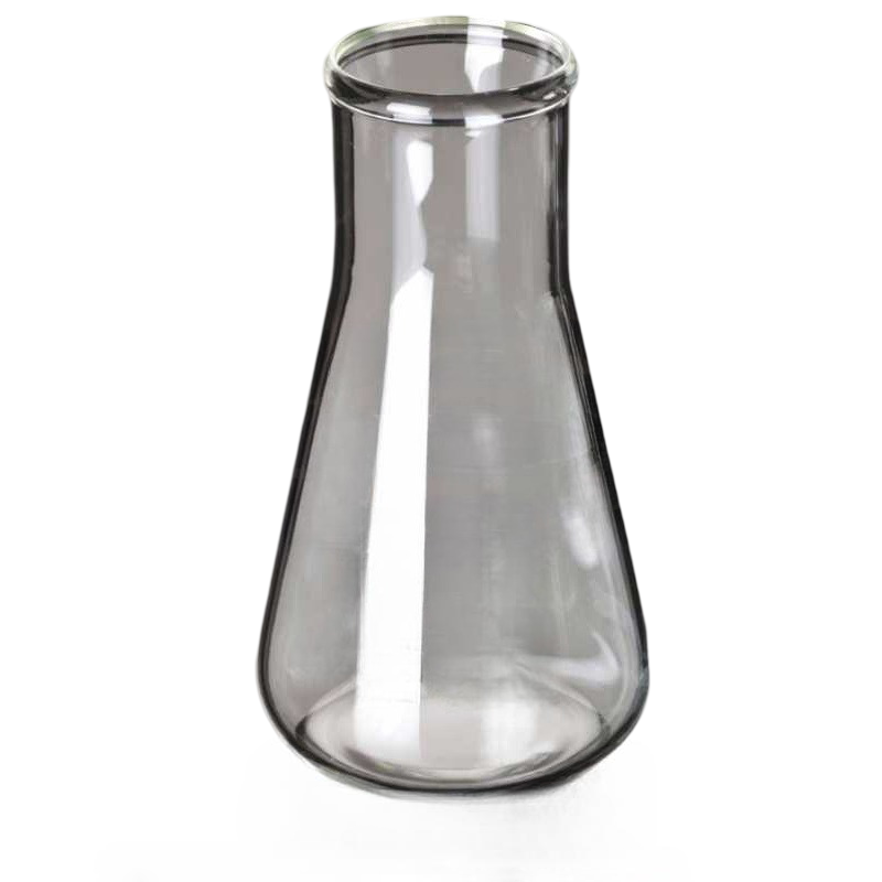 Erlenmeyer en vidrio claro boca ancha 1000mL
