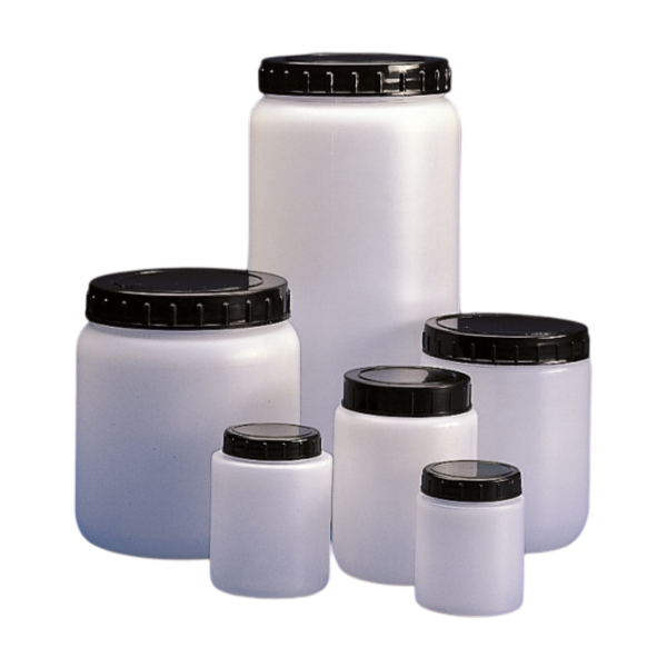 Frasco en PE, contratapa en PE y tapa en PP cuello ancho 1000mL