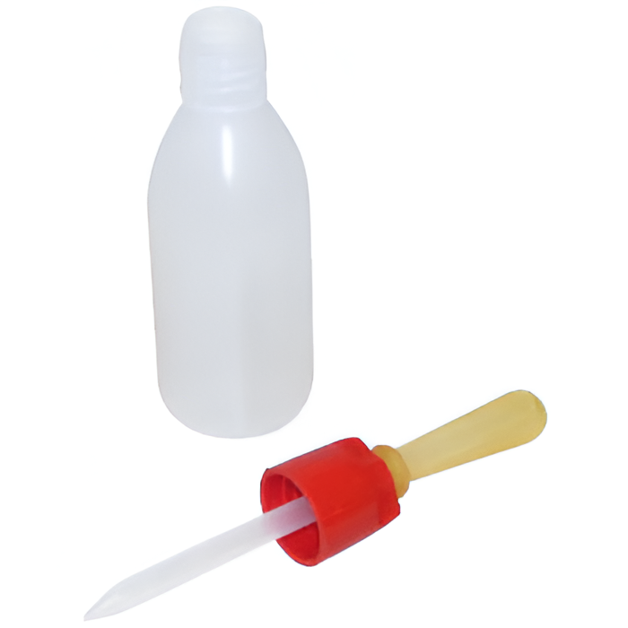 Frasco en plástico gotero con chupa 100mL