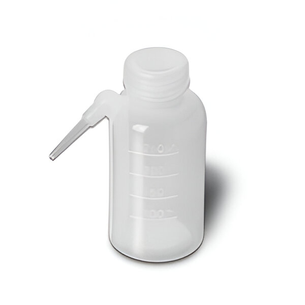 Frascos en plástico lavadores pico lateral fijo graduados 125mL