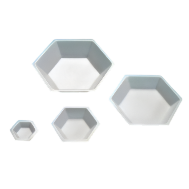 Platillo para balanza hexagonal en poliestireno 44 x 9,5 mm - 20mL