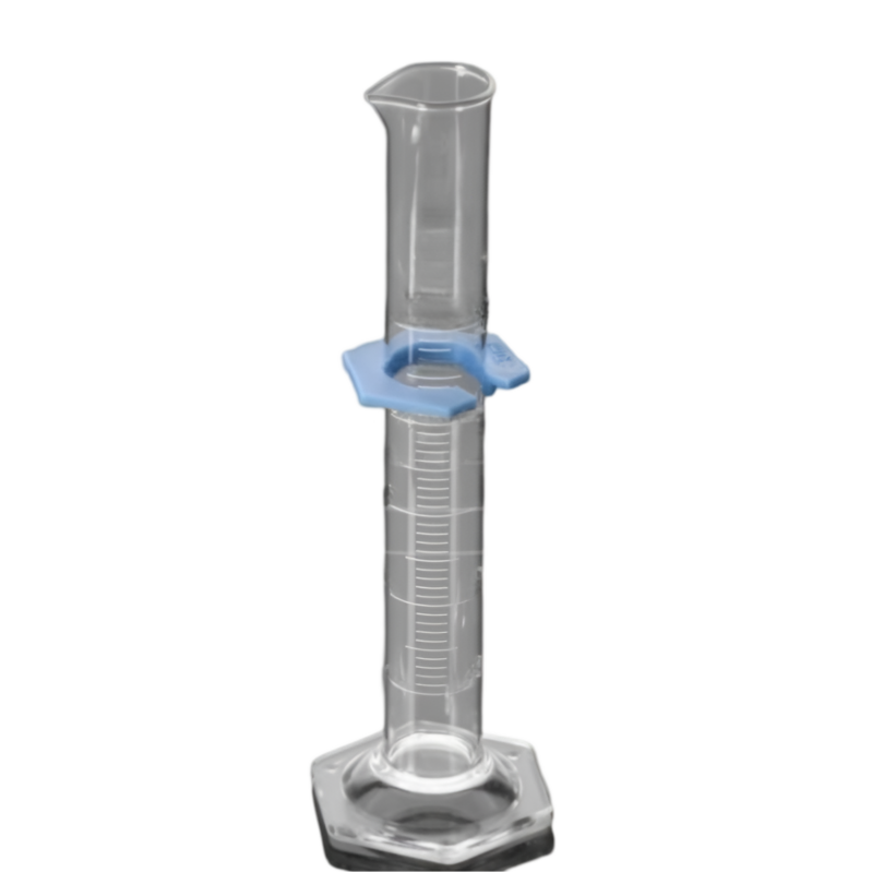 Probeta en vidrio graduada base hexagonal ASTM E-1272 clase A 100mL