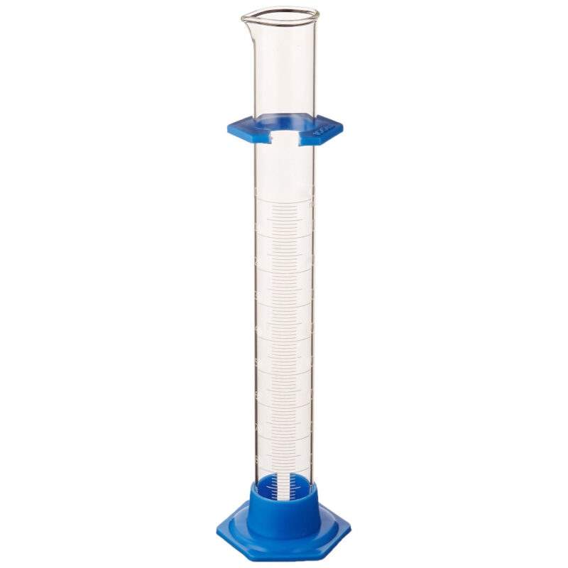 Probeta en vidrio graduado (base exagonal plástica) 100mL