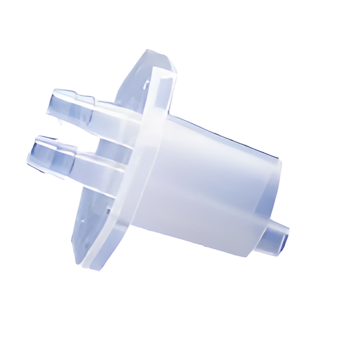 Tapon conico con dos boquillas en polipropileno