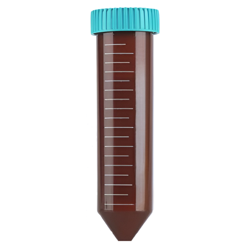 Tubos para centrifuga esteril con tapa y gradilla 15mL ambar