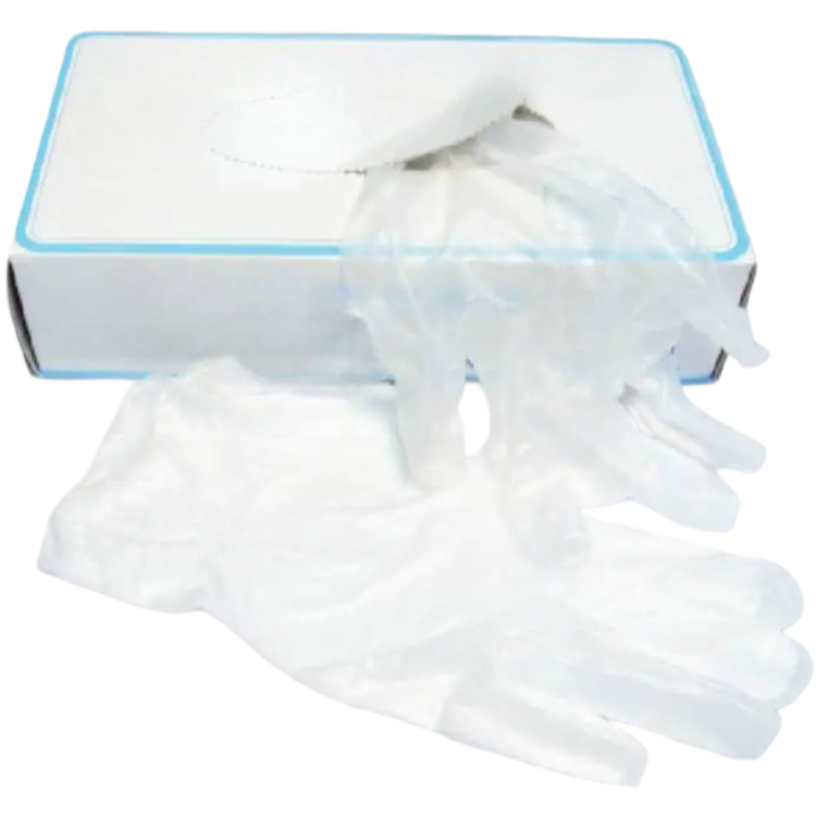 Guantes en vinilo lechoso