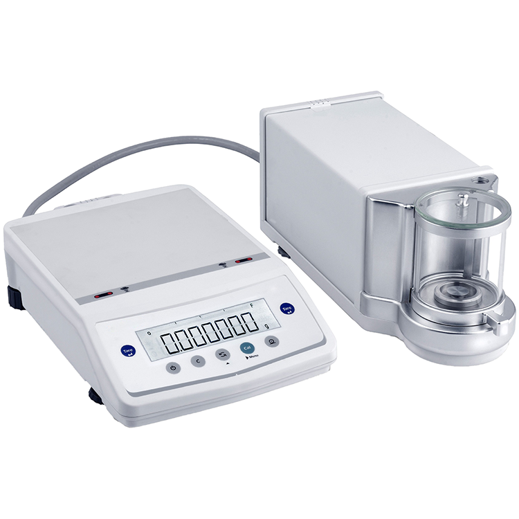 Microbalanza con pantalla LCD y calibración interna de 2g x 1μg