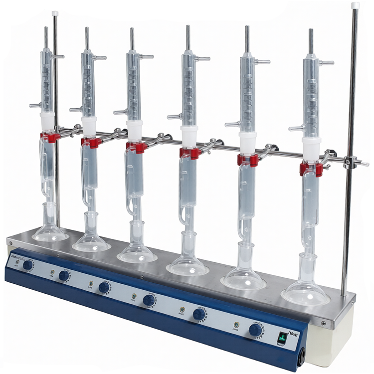 Soxhlet para extracción de grasas análogo de 6 puestos / 250-300mL